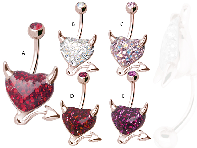 SS316L ROSE GOLD PVD DEVILHEART BANANA ( GLOSS FINISH )