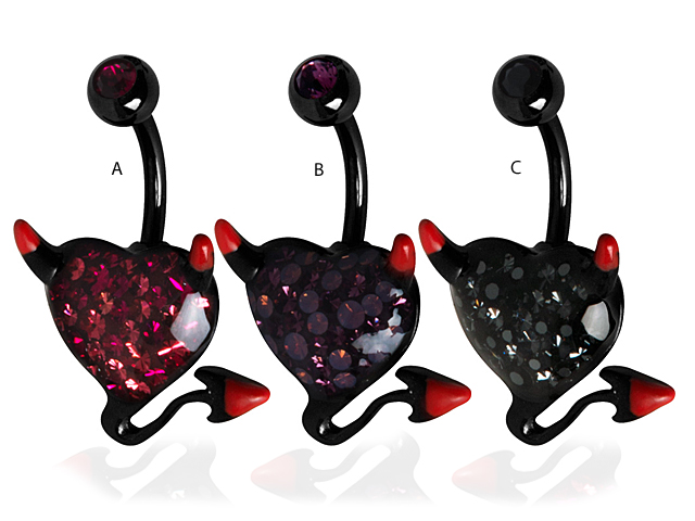 SS316L BLACK STEEL PVD DEVILHEART BANANA ( GLOSS FINISH )