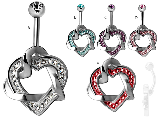 SS316L CRYSTAL HEART BANANA (GLOSS FINISH)