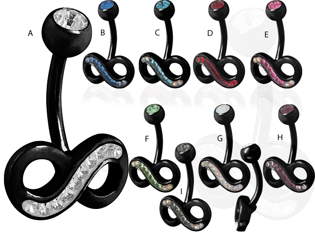 SS316L BLACK PVD CRYSTAL INFINITY BANANAS