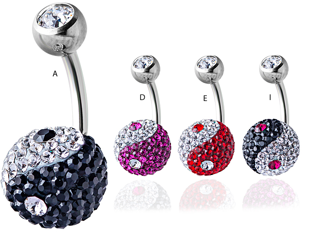 TITANIUM SWAROVSKI CRYSTAL YING YANG BANANA