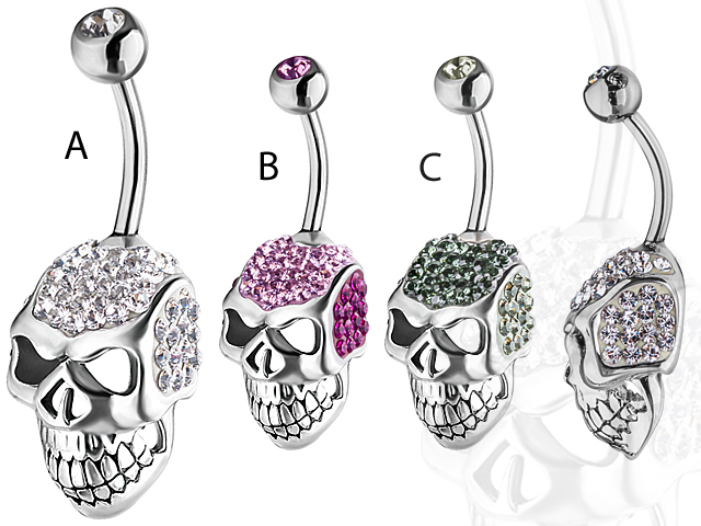 TITANIUM SWAROVSKI CRYSTAL SKULL BANANA