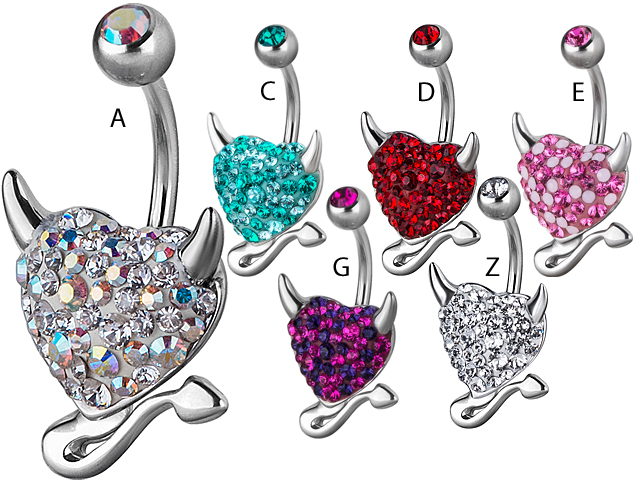 TITANIUM SWAROVSKI CRYSTAL DEVILHEART BANANA