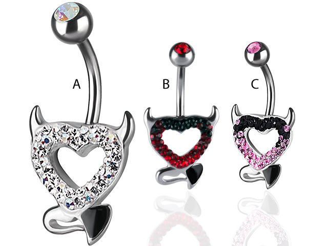 TITANIUM SWAROVSKI CRYSTAL DEVILHEART BANANA