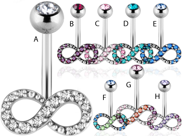 TITANIUM SWAROVSKI GEMS INFINITY BANANA (PAVE)