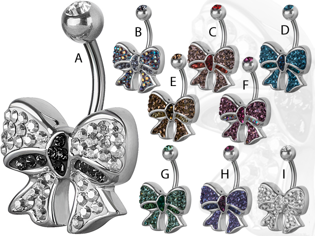 TITANIUM SWAROVSKI CRYSTAL BOW BANANA