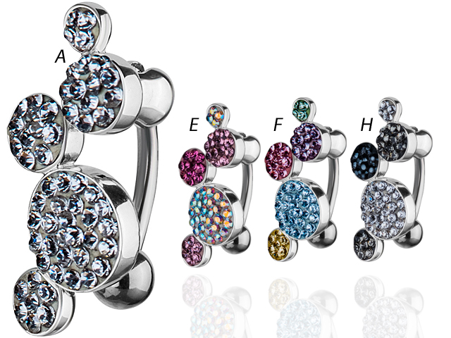 TITANIUM SWAROVSKI CRYSTAL BOULES BANANA (SYSTEM 360)