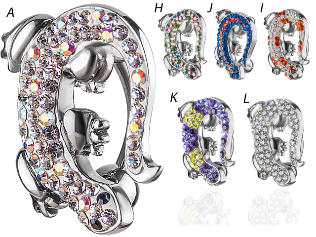 TITANIUM SWAROVSKI CRYSTAL GECKO BANANA (SYSTEM 360)