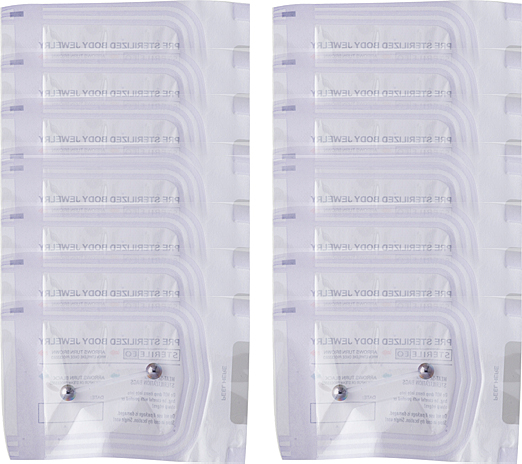 ( 10PC BOX ) STERILIZED BIOPLAST BARBELLS W.TITANIUM BALLS