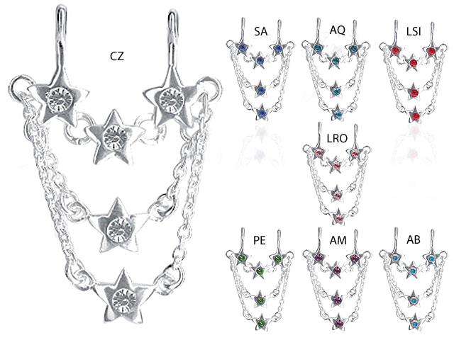 SILVER NIPPLE SHIELD W.SWAROVSKI CRYSTALS BARBELLS NOT INCLUDE