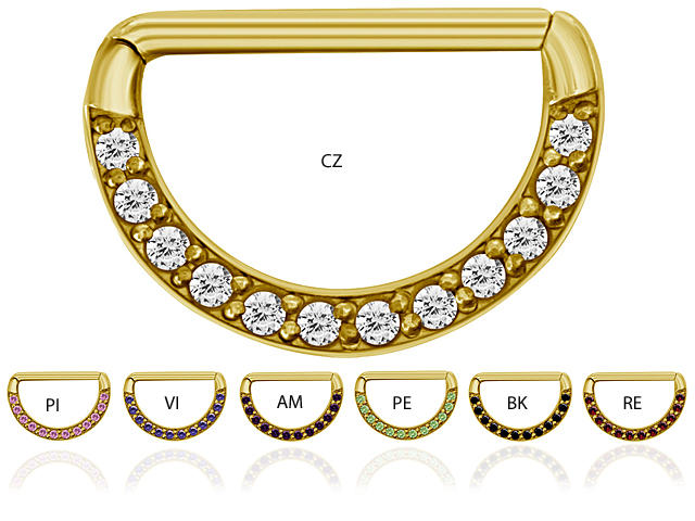 SS316L CASTING JEWELLED NIPPLE CLICKER SHIELD (CZ SETTING)