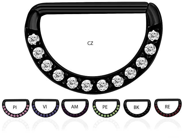 SS316L CASTING JEWELLED NIPPLE CLICKER SHIELD (CZ SETTING)