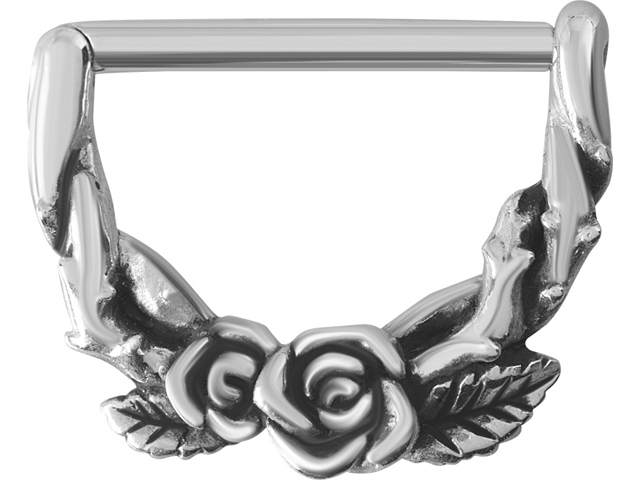 SS316L CASTING NIPPLE CLICKER SHIELD ( ROSES )