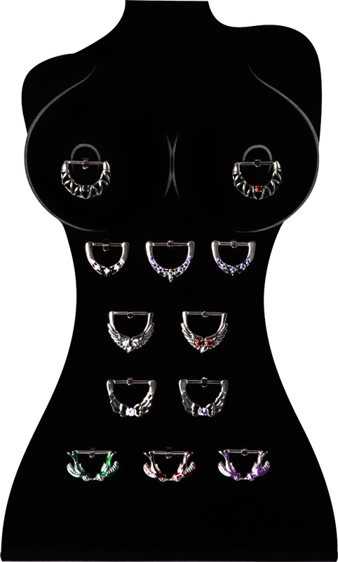 ACRYLIC STAND WITH METAL CLIPS FOR 12PCS NIPPLE CLICKERS/SHIELDS