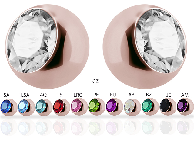 ROSEGOLD JEWELLED MICROBALLS W. SWAROVSKI CRYSTALS