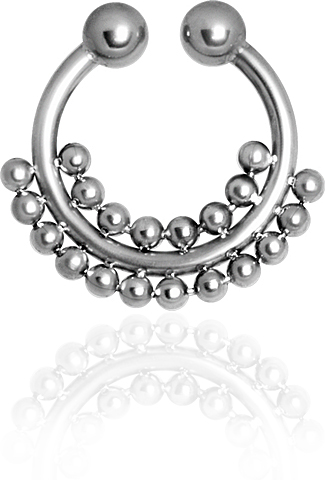 SS316L STEEL PLAN FAKE SEPTUM RING