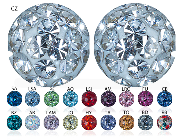 SS316L DOUBLE THREADED CRYSTAL BALLS