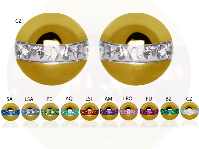 PVD GOLD JEWELLED CRYSTAL ORBIT BALLS