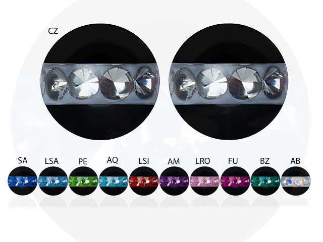 BLACK PVD JEWELLED CRYSTAL ORBIT BALLS