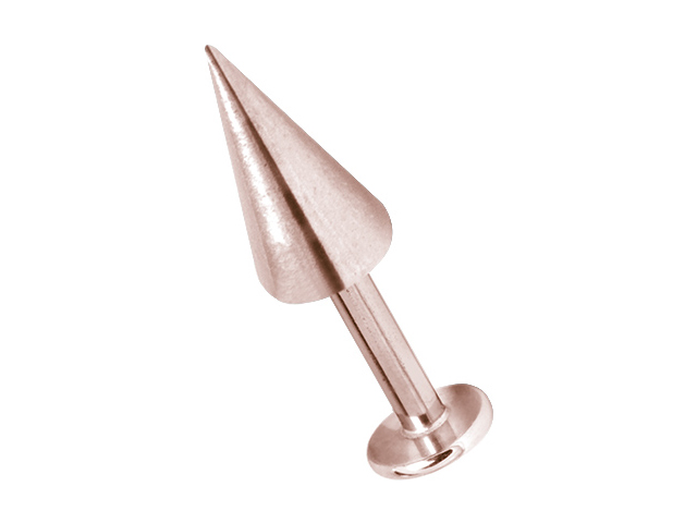 SS316L ROSE GOLD MICRO LABRET W. SPIKE