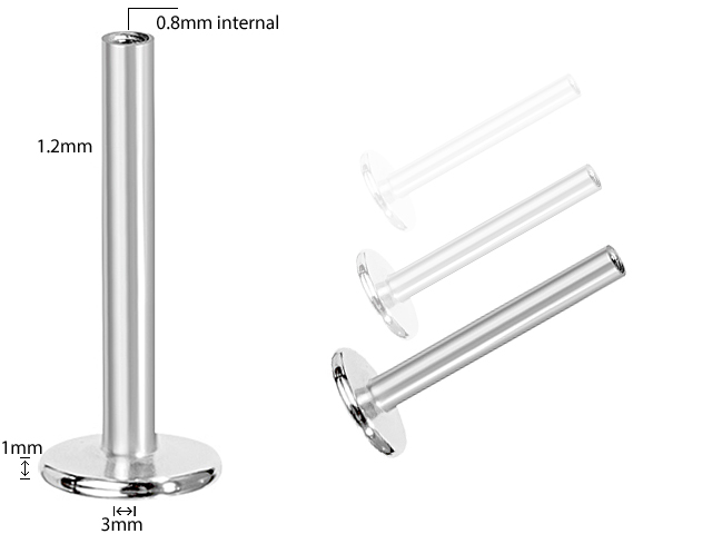 INTERNALLY THREADED TITANIUM MICRO LABRET PIN