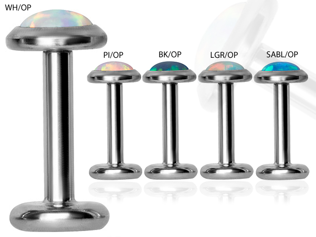 TITANIUM MICRO LABRETS WITH SYNTHETHIC OPAL