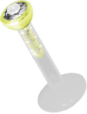 BIOPLAST LABRET WITH MICRO JEWELLED SS316L ATT.