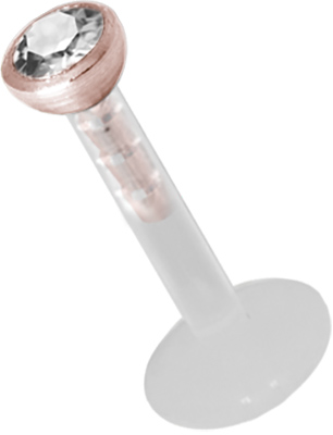 BIOPLAST LABRET WITH MICRO JEWELLED SS316L ATT.