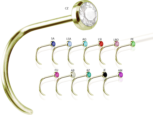 ZIRCON STEEL  JEWELLED NOSESTUDS