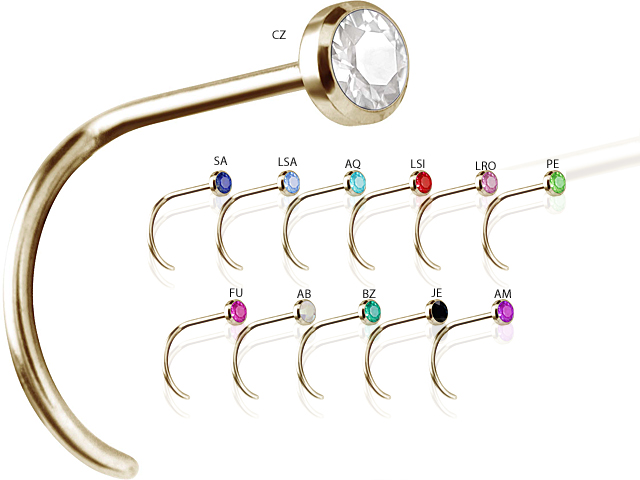 ROSE GOLD STEEL JEWELLED NOSESTUDS