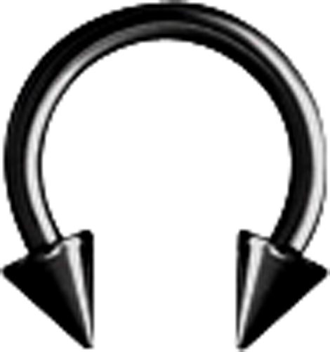 SS316L BLACK CIRCULAR BARBELLS W. SPIKES