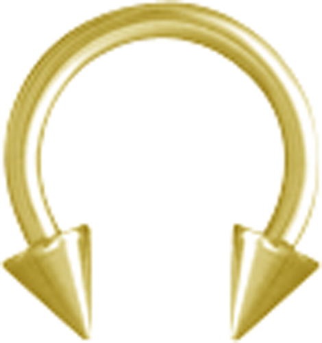 SS316L GOLD PVD CIRCULAR BARBELLS W. SPIKES