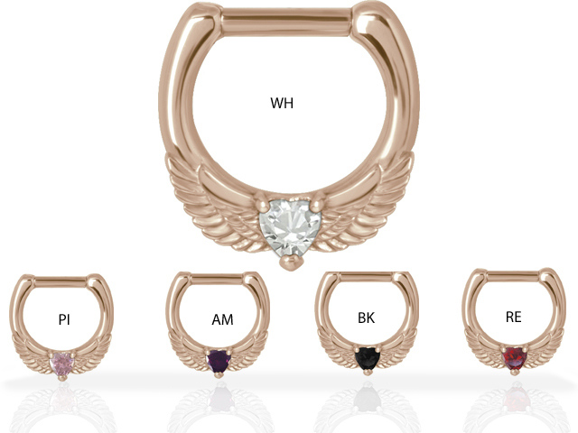 SS316L ROSE GOLD PVD SEPTUM CLICKER