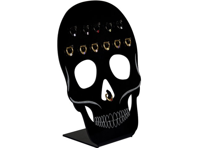 ACRYLIC SKULL STAND FOR 12PC SEPTUM CLICK. (SOLD EMPTY 14x18CM)