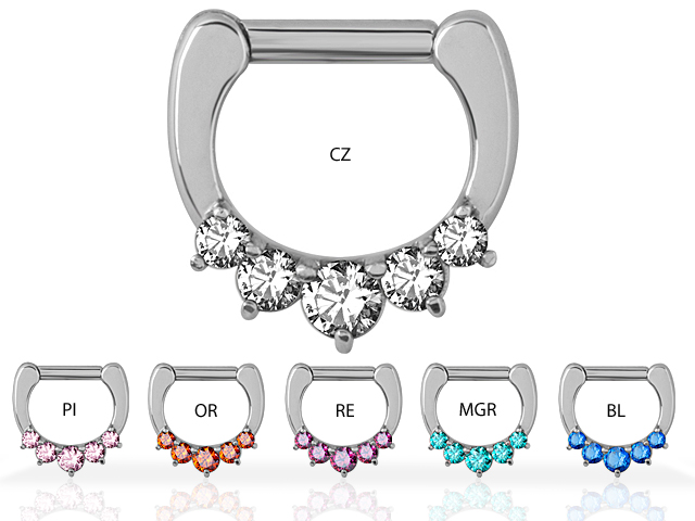 JEWELLED SEPTUM CLICKERS W. SWAROVSKI