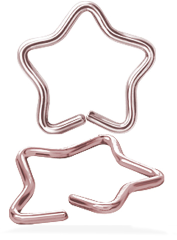 SS316L ROSE GOLD PVD STEEL CONTINOUS ANNEALED STAR RING