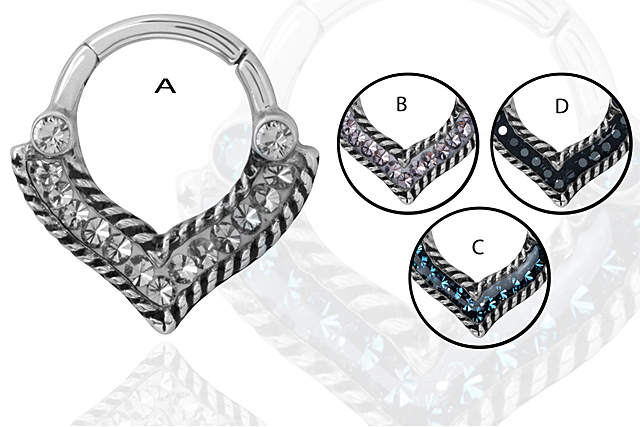 SS316L CASTING JEWELLED HINGED RING (ANCHOR)