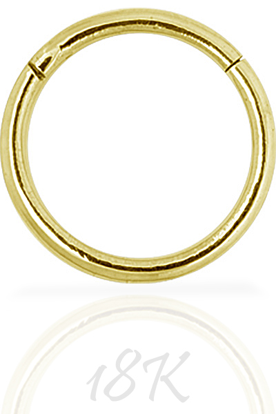 18K GOLD HINGED SEGMENT RING 16GA (1.2x06MM)