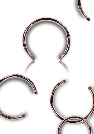 SS316L ROSE GOLD CIRCULAR BARBELL PINS