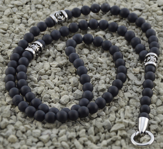 Onyxkette mit Edelstahl