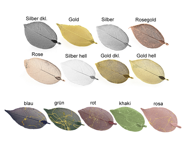 Anhänger "Blatt" versch. Farbvarianten