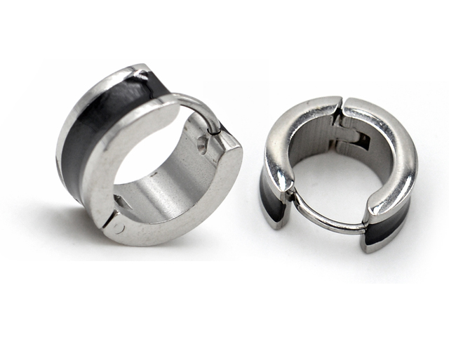 Creolen Schwarz mit HP Rand