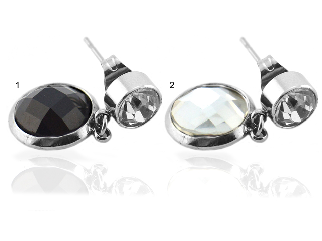 Ohrstecker hängend mit 2 Steinen