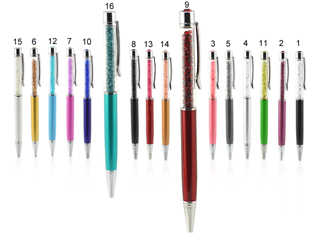 Kugelschreiber mit Glassteinen