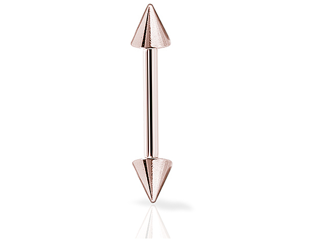 SS316L ROSE GOLD MICRO BARBELL W. CONES