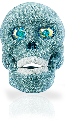 CRYSTAL SKULL SHOWPIECE (SMOKY BLUES)