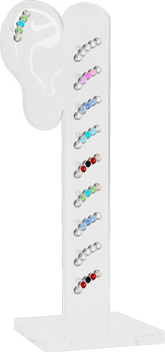 THICK ACRYLIC STAND FOR HELIX BARBELLS (10 HOLE, EAR SHAPE)