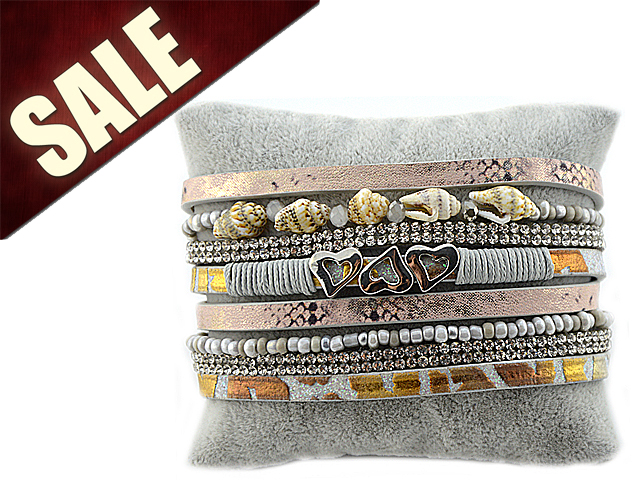 Leder-Mix Armband "Charlena"