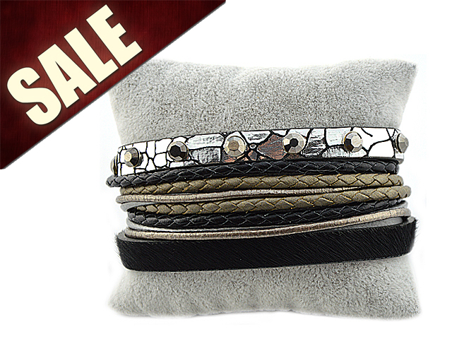 Leder-Mix Armband "Anneke"