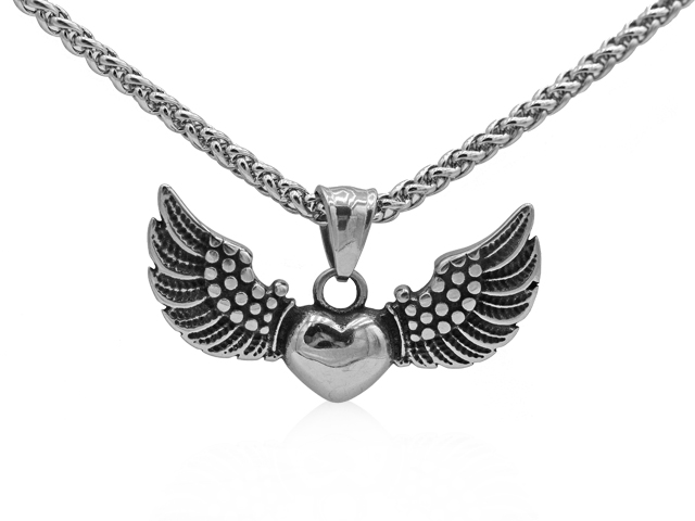 Edelstahlanhänger "Heartwing"